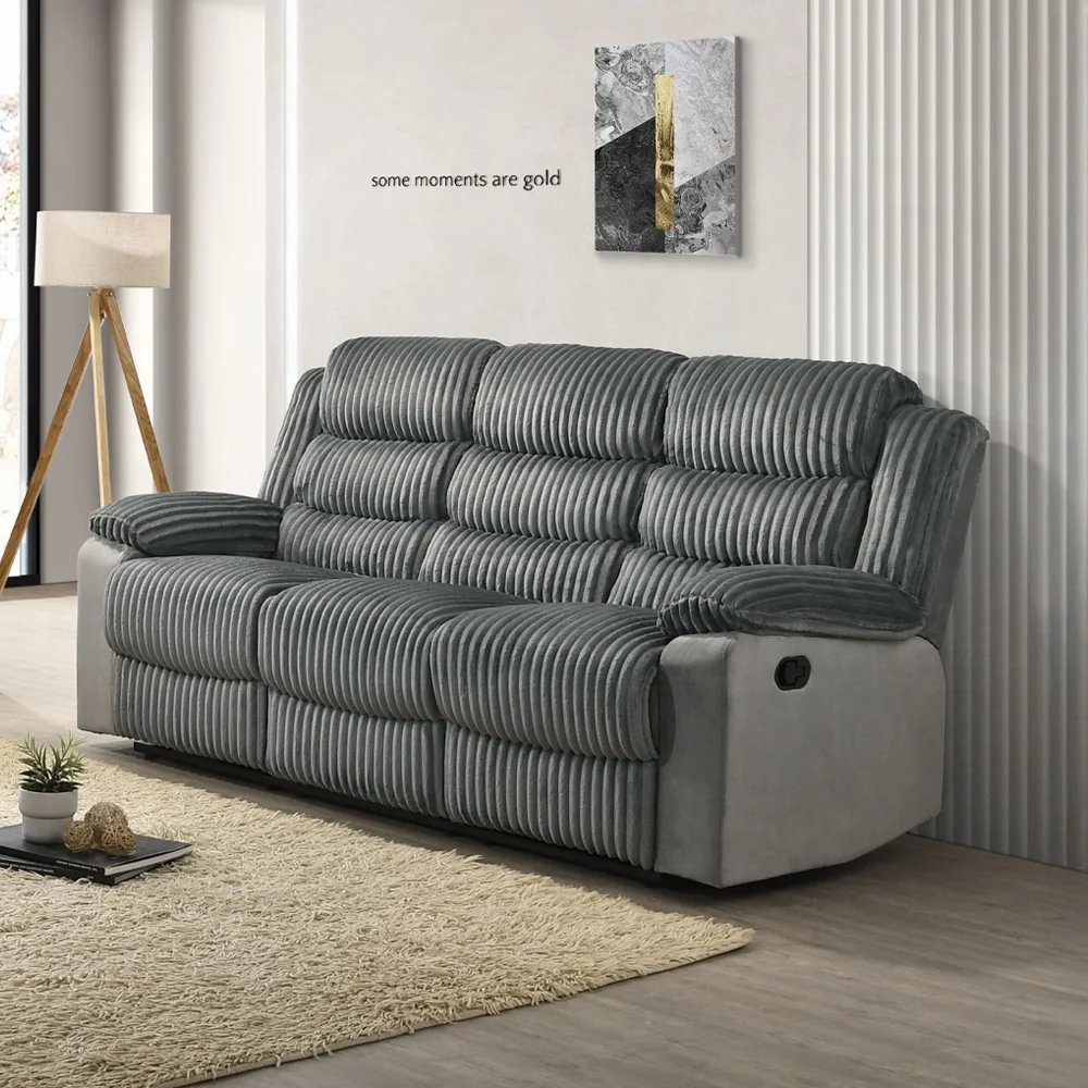 Lesley Motion Grey Sofa & Loveseat by Acme - Image 2