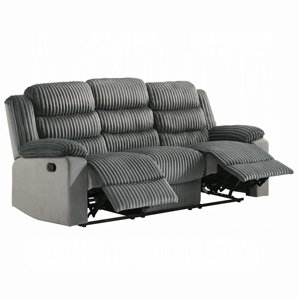 Lesley Motion Grey Sofa & Loveseat by Acme - Image 3