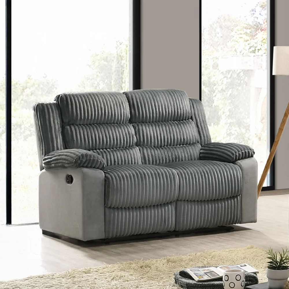 Lesley Motion Grey Sofa & Loveseat by Acme - Image 8