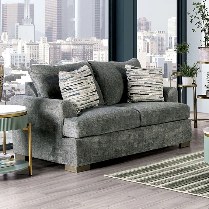 Leytonstone Gray Microfiber Sofa Collection - Furniture of America - Image 3