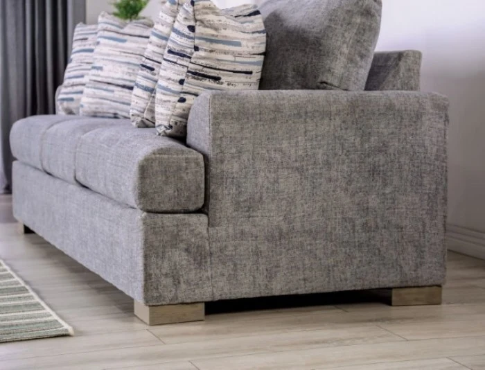 Leytonstone Gray Microfiber Sofa Collection - Furniture of America - Image 4