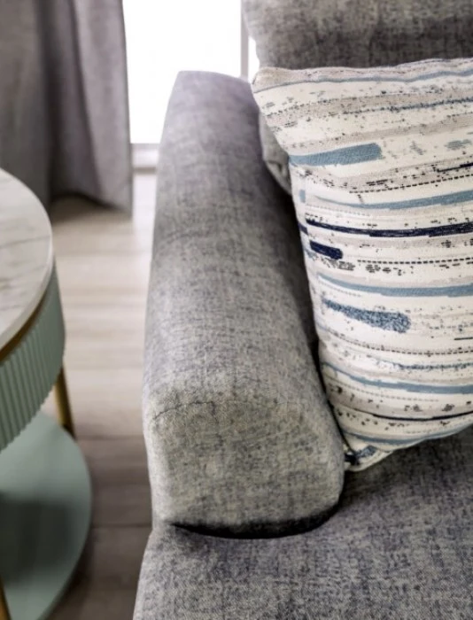 Leytonstone Gray Microfiber Sofa Collection - Furniture of America - Image 7