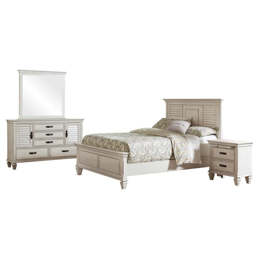 Franco Bedroom Collection - Antique White Finish - Image 2