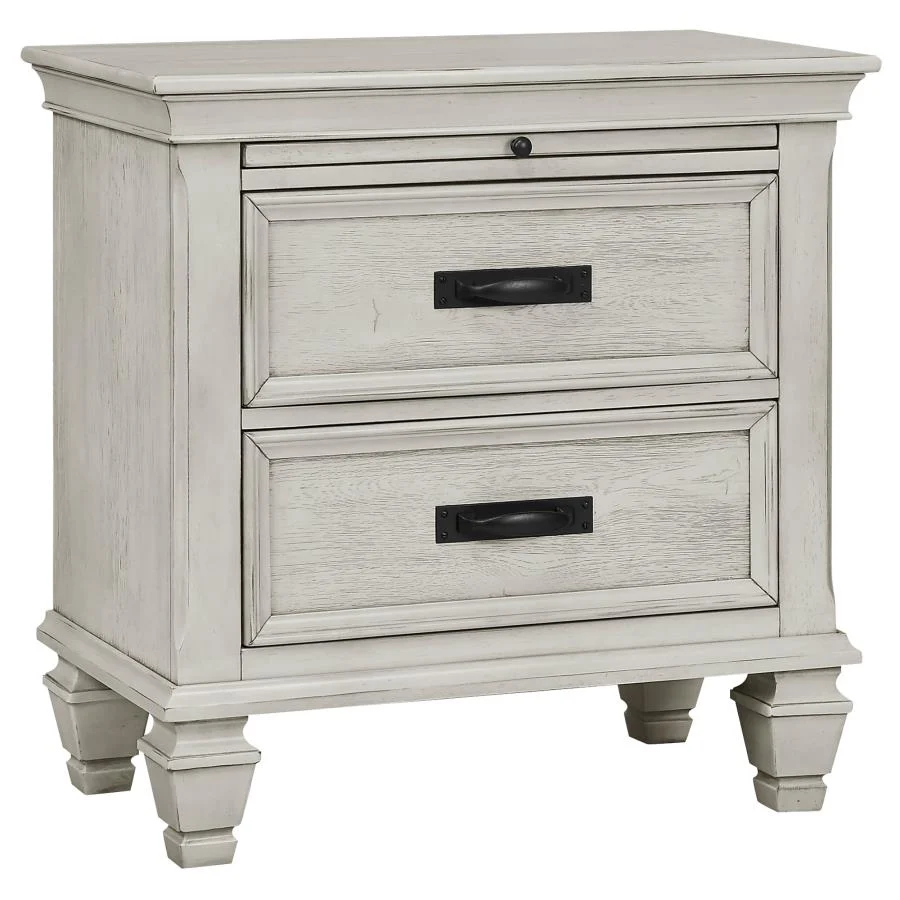 Franco Bedroom Collection - Antique White Finish - Image 6