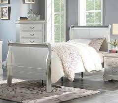 Louis Philippe III Sleigh Bedroom Collection - Platinum Finish - Image 2