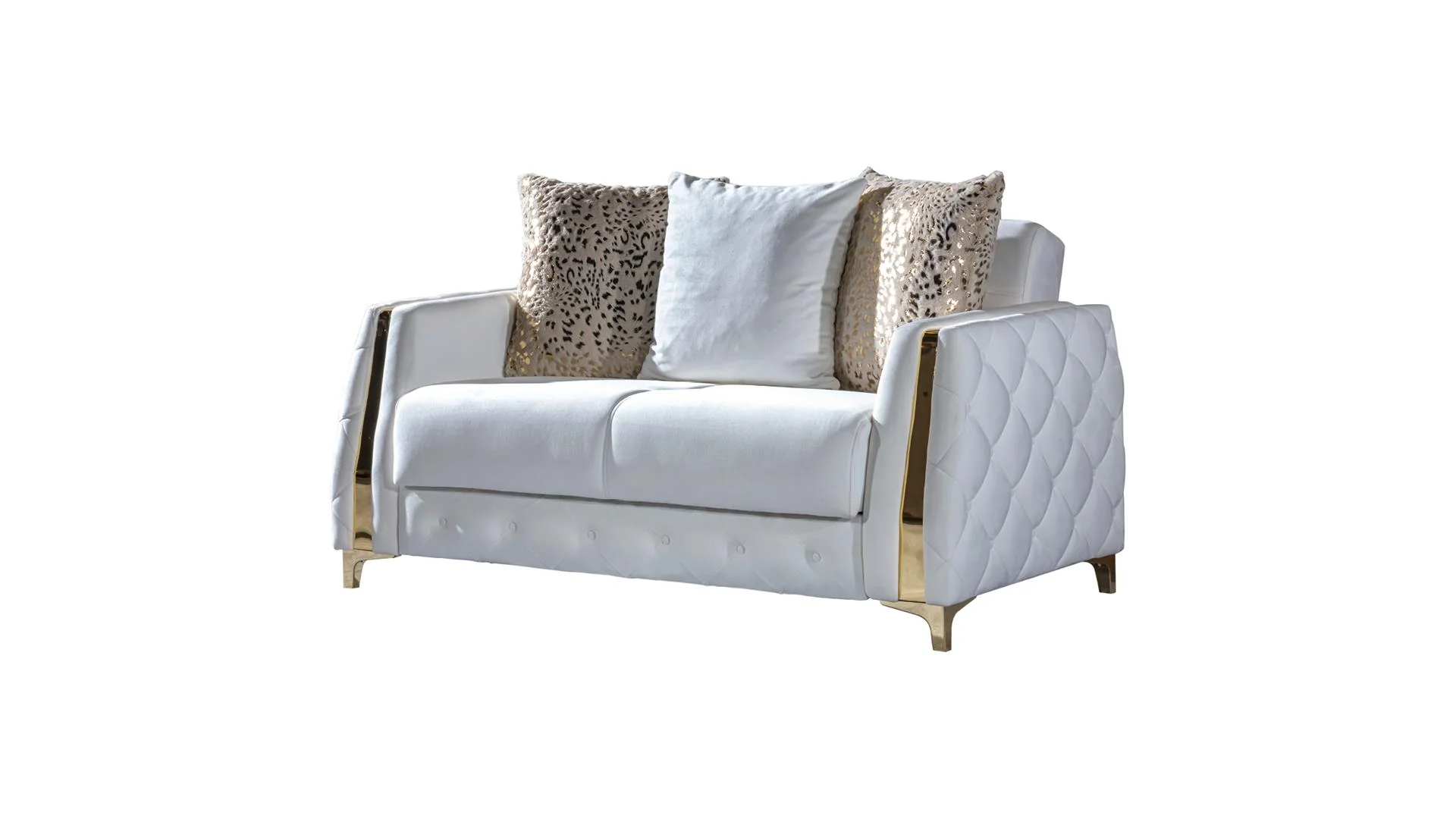 Lust 2 Pc Living Room Set In Off White - Image 3
