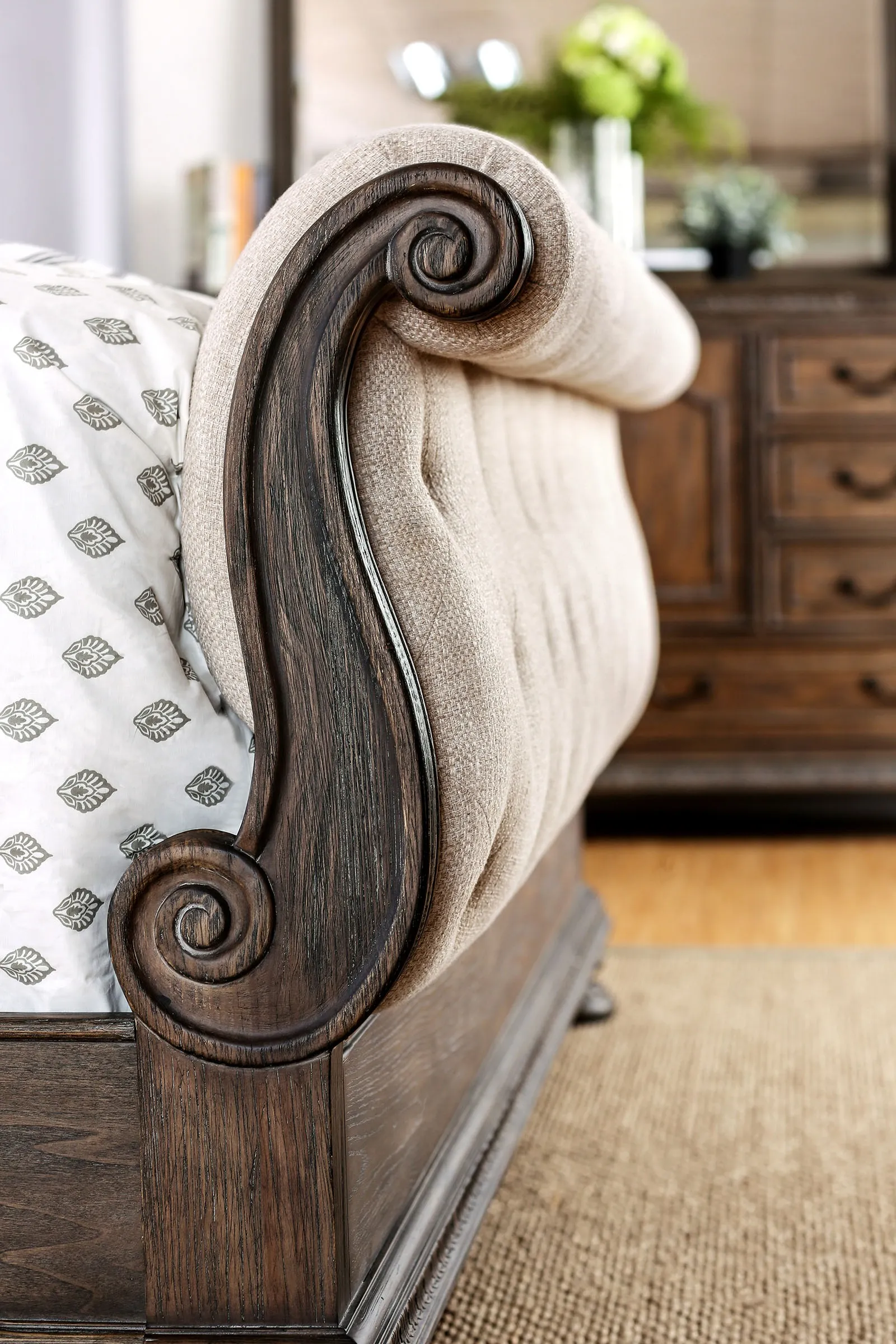Lysandra Sleigh Bedroom Collection - Rustic Natural - Image 3