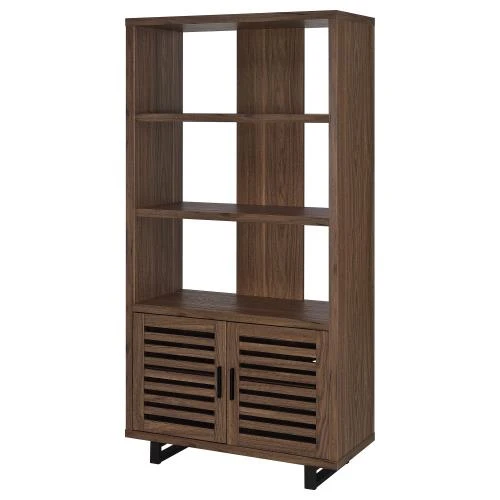 Maddox 3-Shelf Cabinet Bookcase Walnut - Image 4