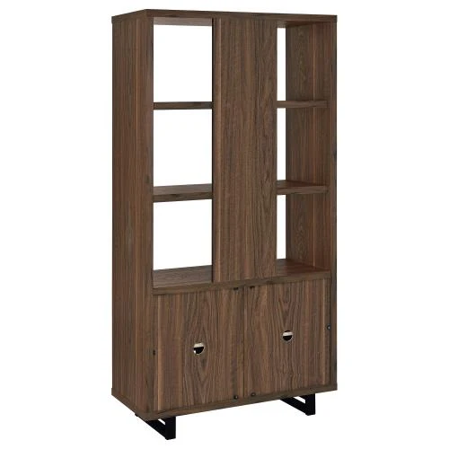 Maddox 3-Shelf Cabinet Bookcase Walnut - Image 6