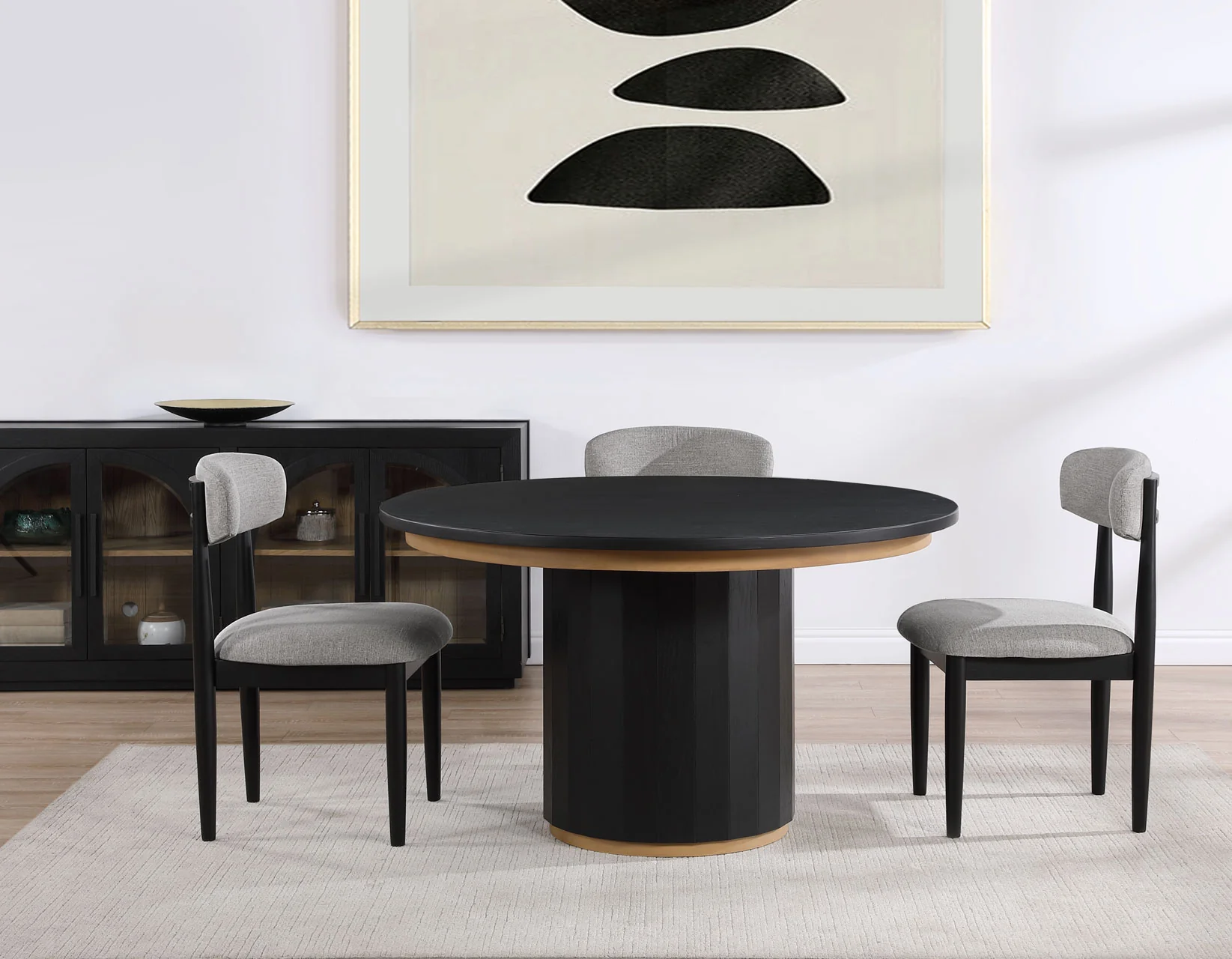 Magnolia 52" Round 5-Piece Black Dining Set - Image 3