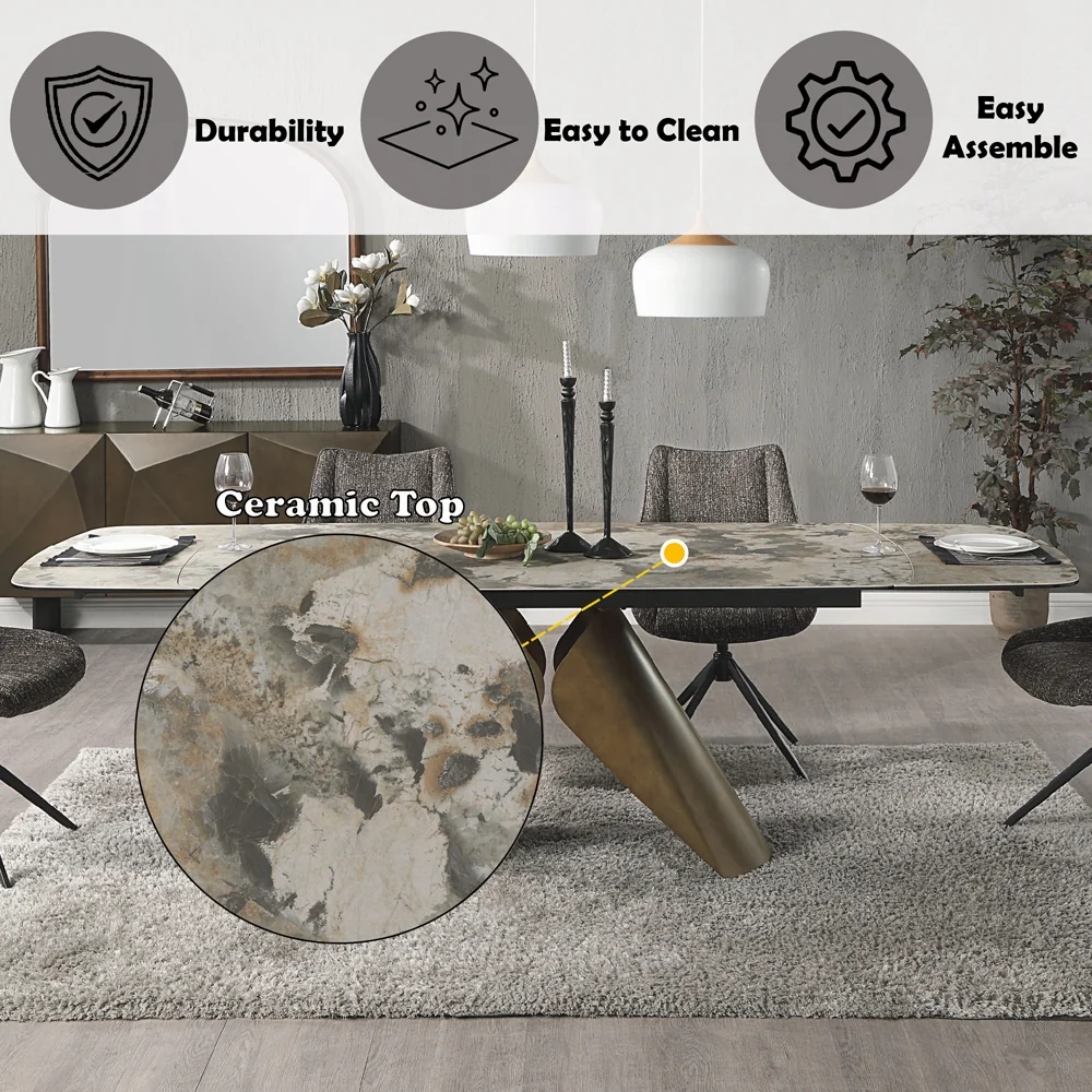 Malika 7 Pc Ceramic Top Dining Collection - Image 9