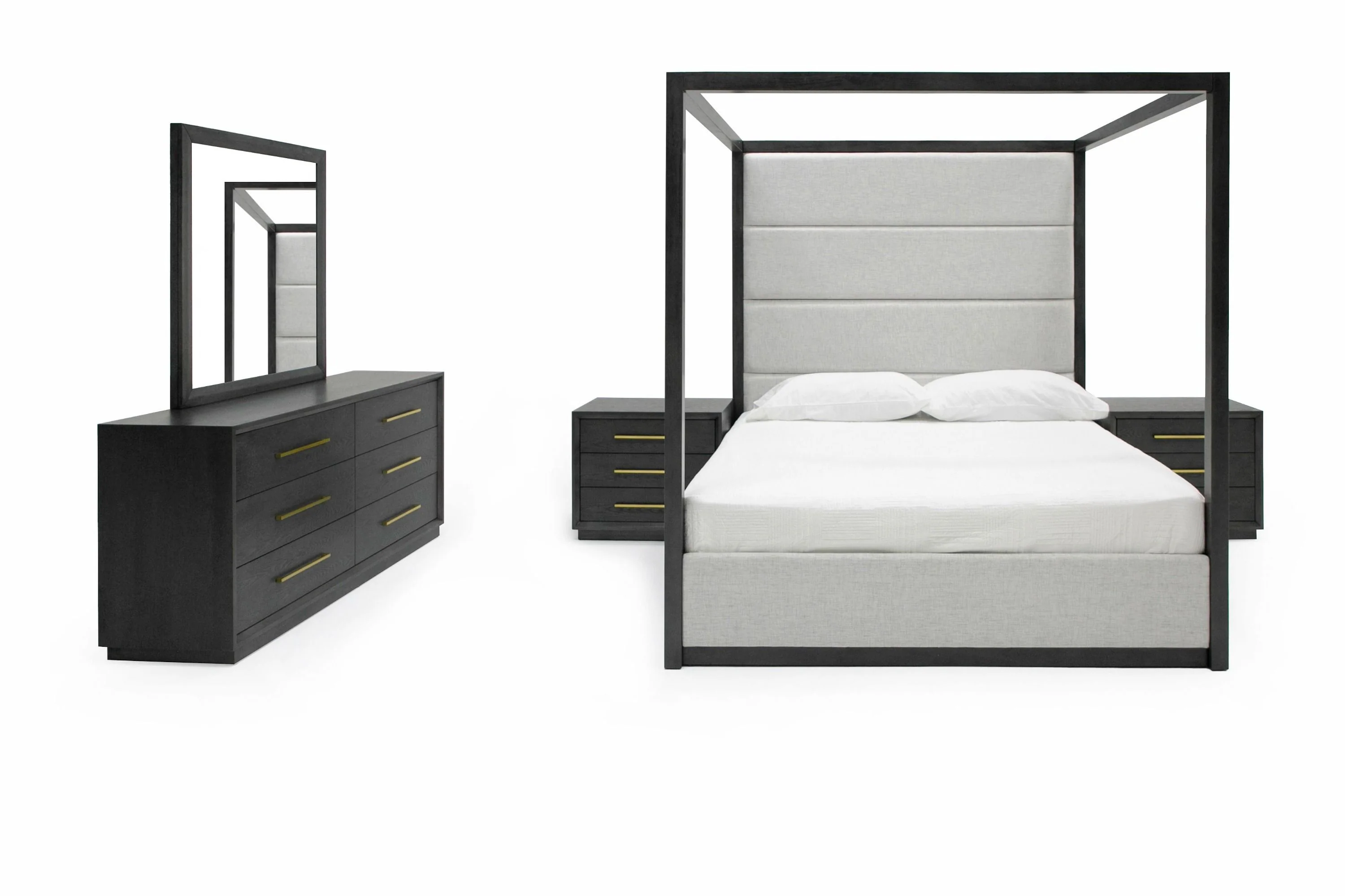 Manhattan 5 Pc Canopy Bedroom Set - King Bed - Image 2