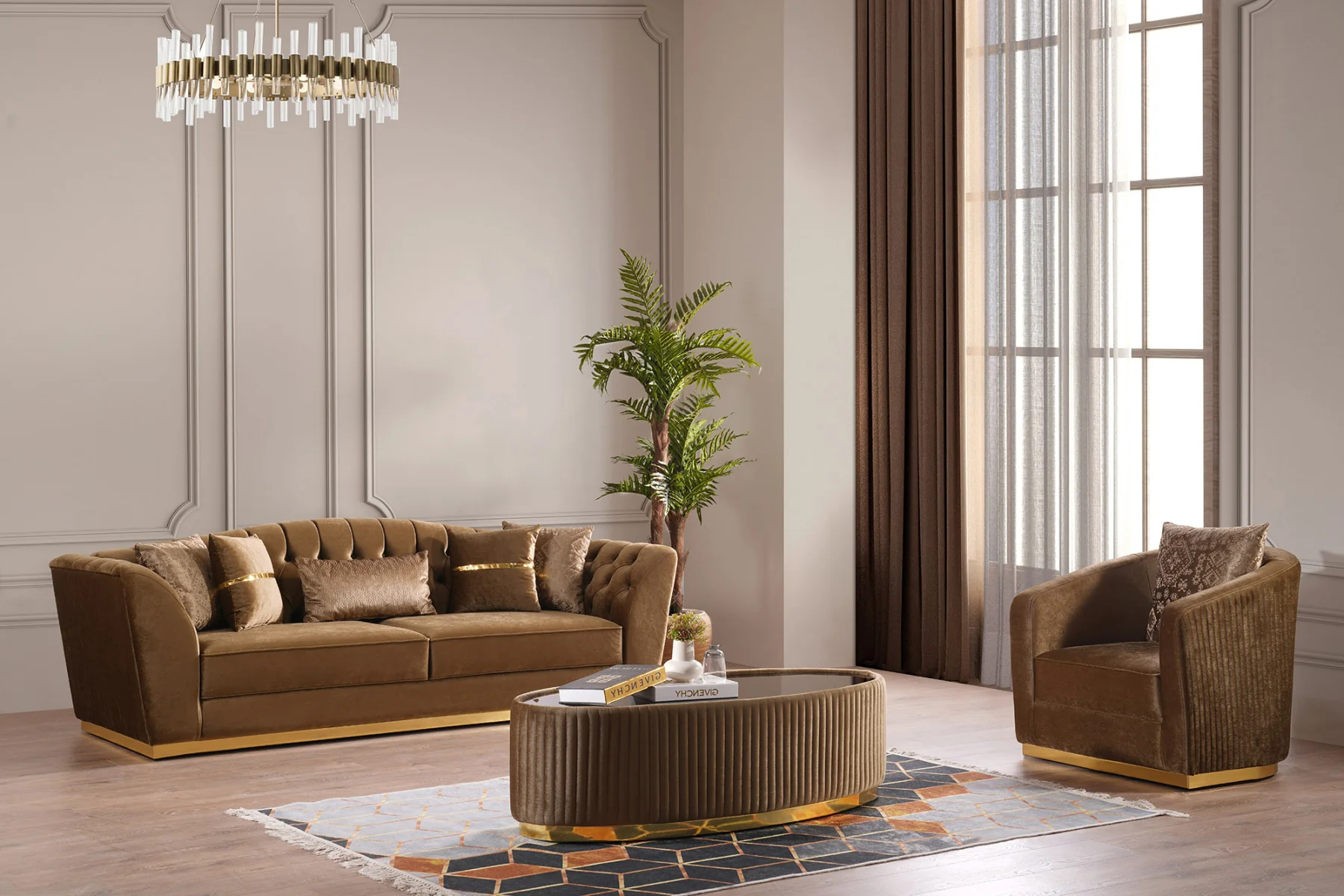 Margo Brown Sofa Collection by Demka Furnishing - Image 2