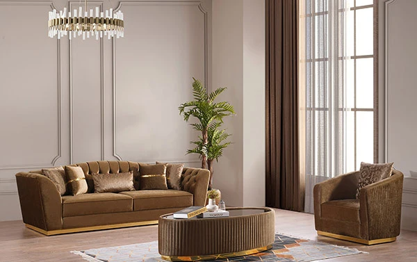 Margo Brown Sofa Collection by Demka Furnishing - Image 3