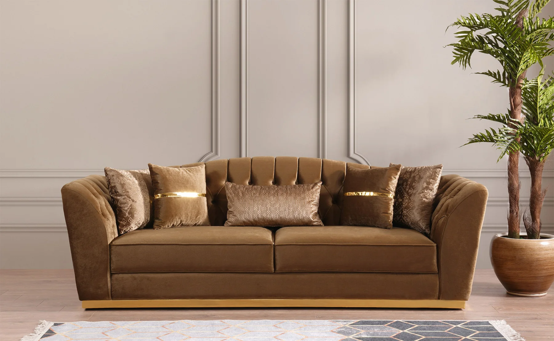 Margo Brown Sofa Collection by Demka Furnishing - Image 4