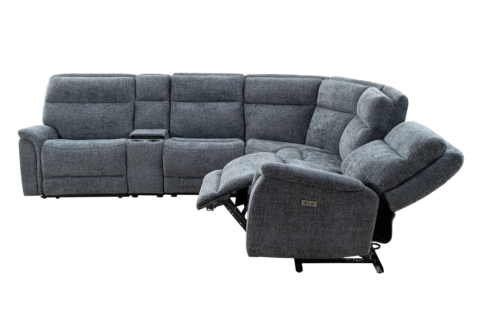 Mattheus Charcoal Gray Power Sectional - Image 4