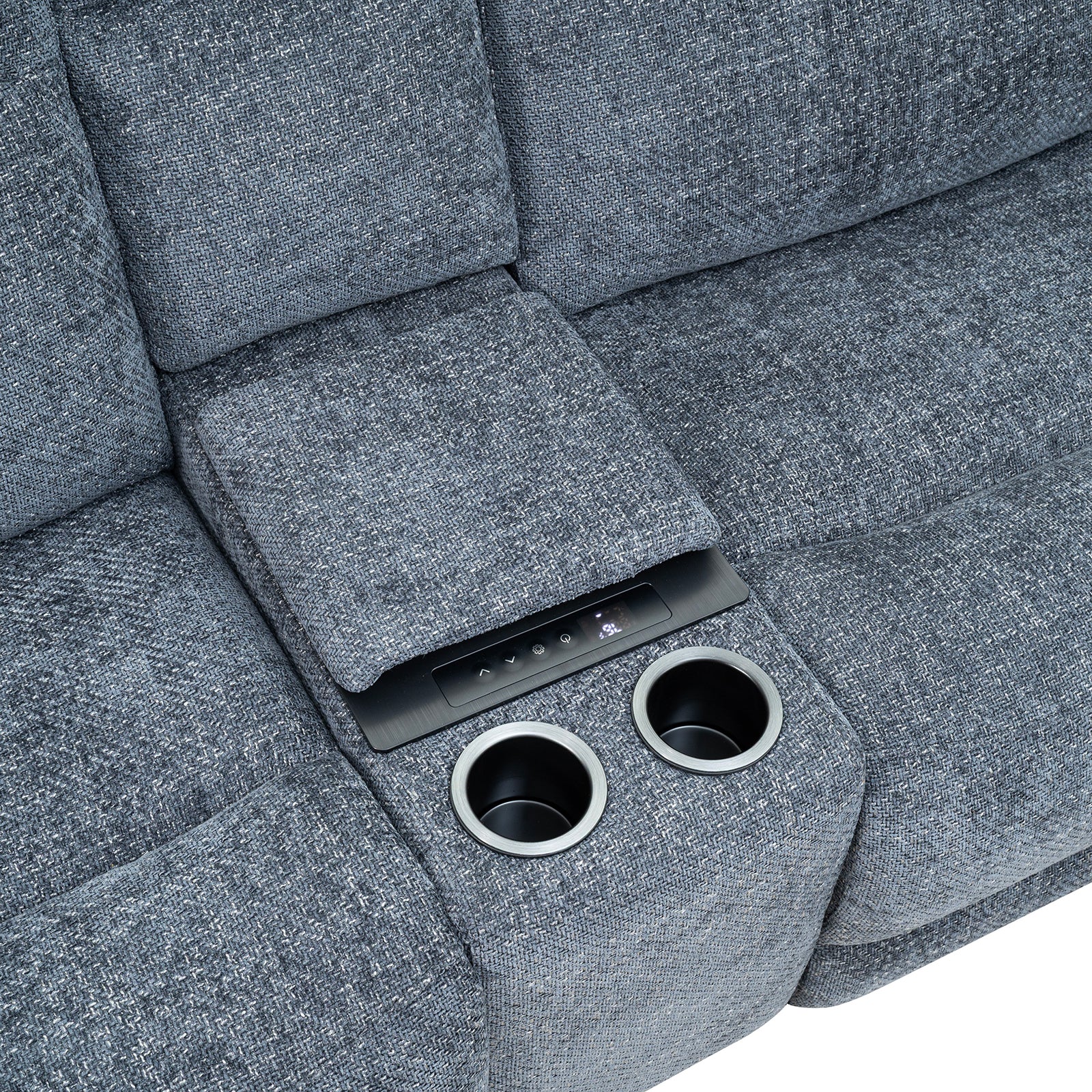 Mattheus Charcoal Gray Power Sectional - Image 7