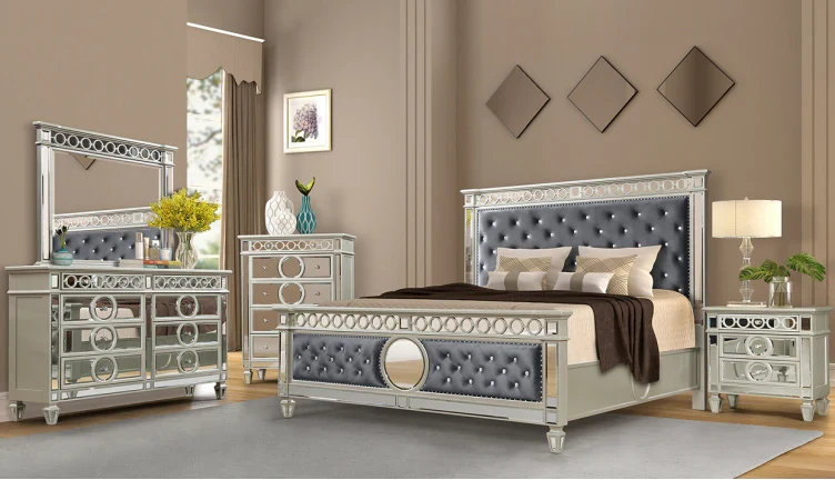 McFerran 4 Pc B1689 Bedroom Set - King Bed