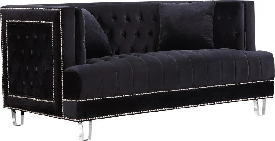 McFerran SF2008 Velvet Sofa & Loveseat - Black or Gray - Image 3