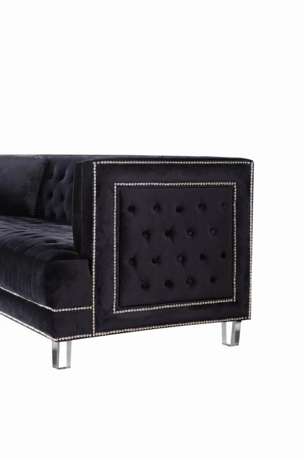McFerran SF2008 Velvet Sofa & Loveseat - Black or Gray - Image 4