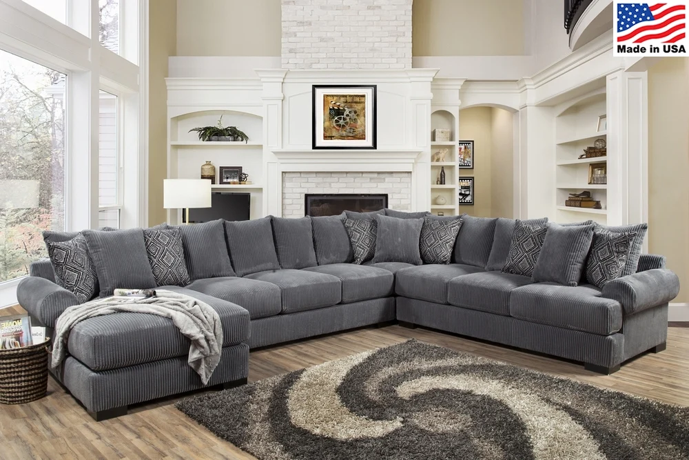 New Comfort Industries Memphis Oversized Sectional - Thunder - Image 2