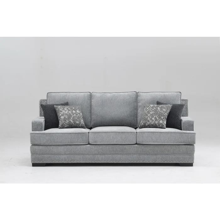 Milton Green 8076 Light Gray Sofa & Loveseat - Image 2