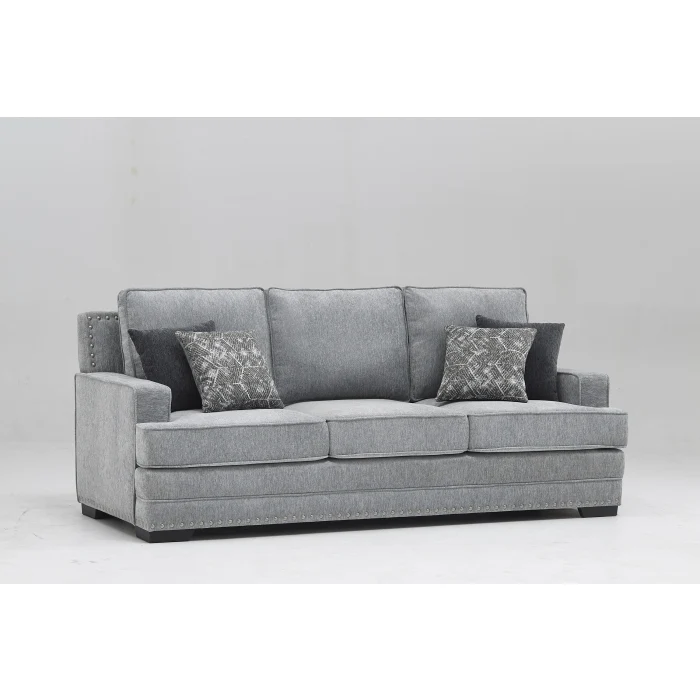 Milton Green 8076 Light Gray Sofa & Loveseat - Image 3