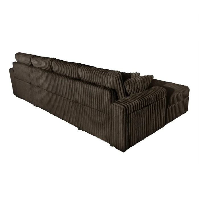 Milton Green Corduroy U-Shaped Pull Out Sectional - Image 12