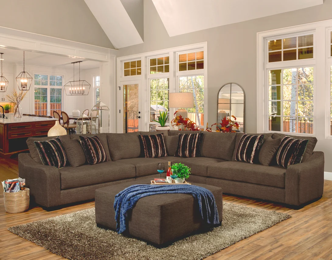 New Comfort Industries Moda 5 Pc Sectional - 3 Colors