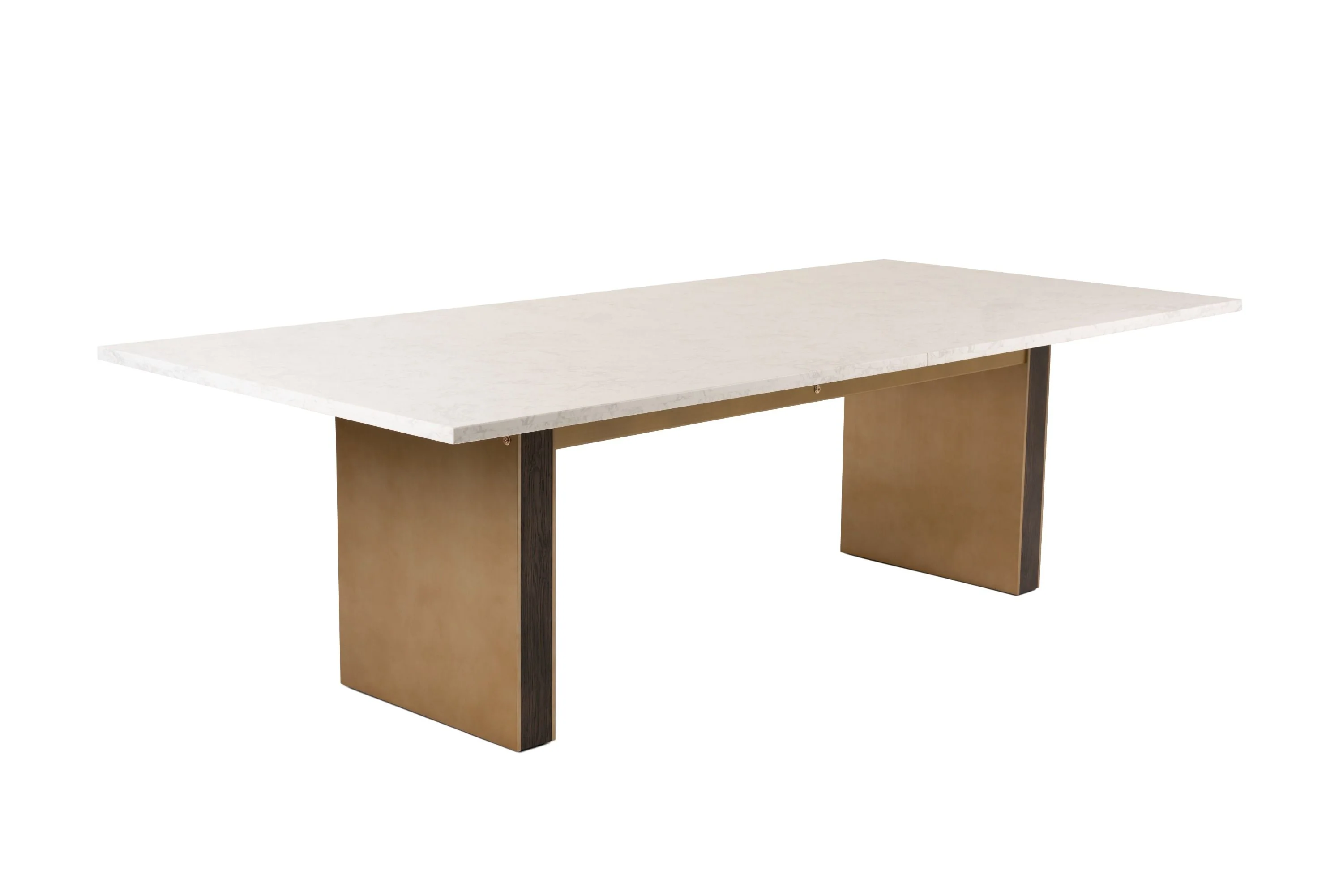 Modrest Auer - White Marble & Gold Dining Table - Image 3