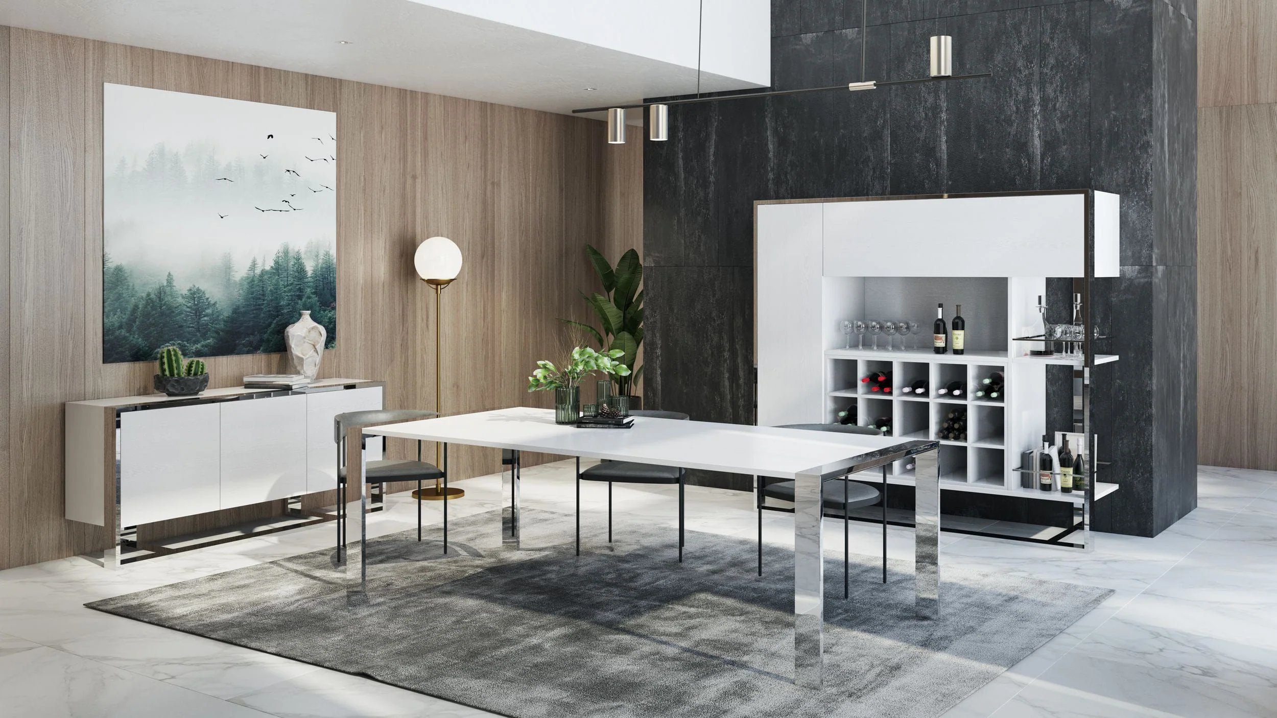 Modrest Fauna White High Gloss Dining Table - Image 3