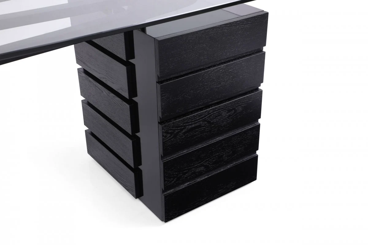 Modrest Suffolk - Contemporary Black Ash Desk - Image 10