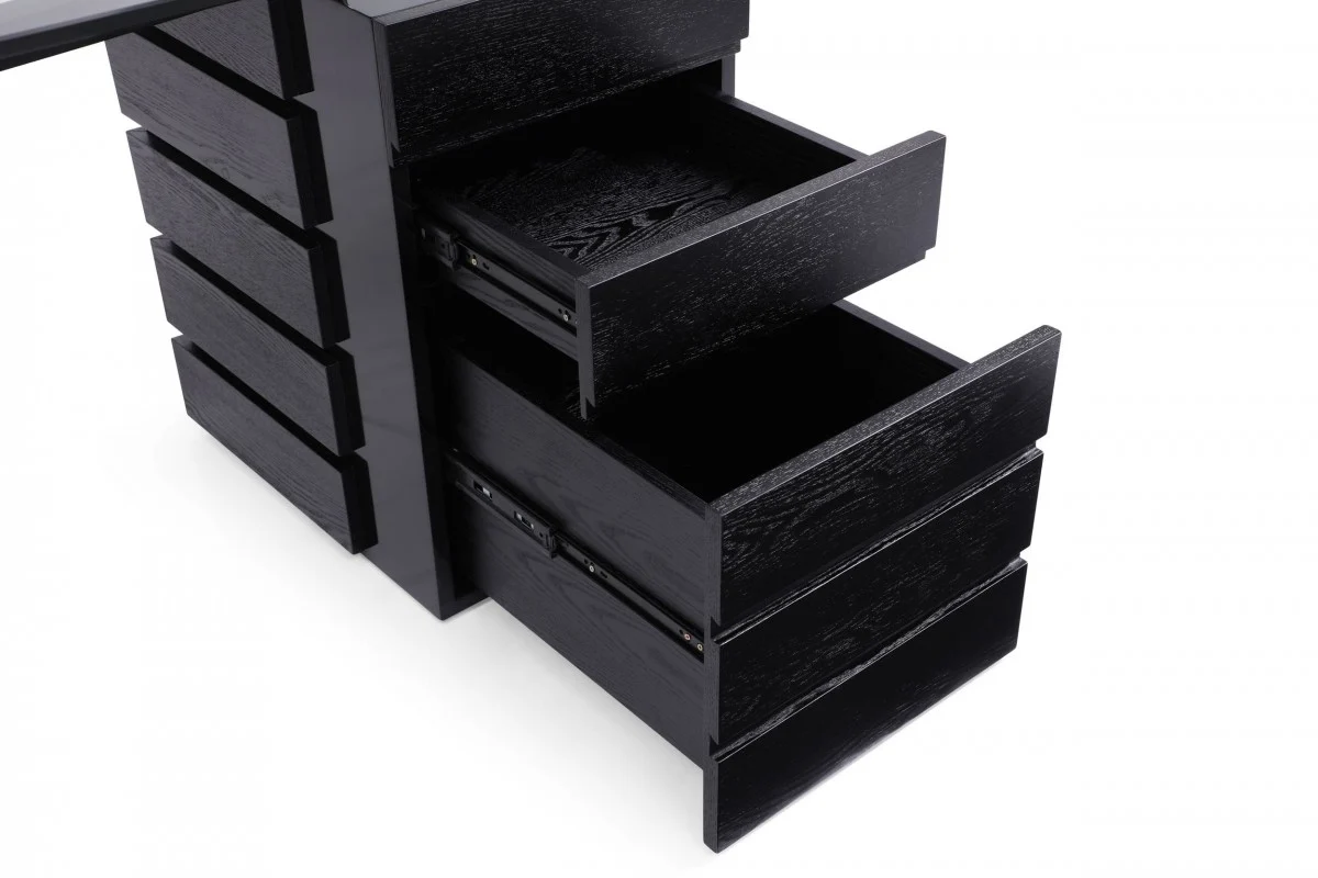Modrest Suffolk - Contemporary Black Ash Desk - Image 11