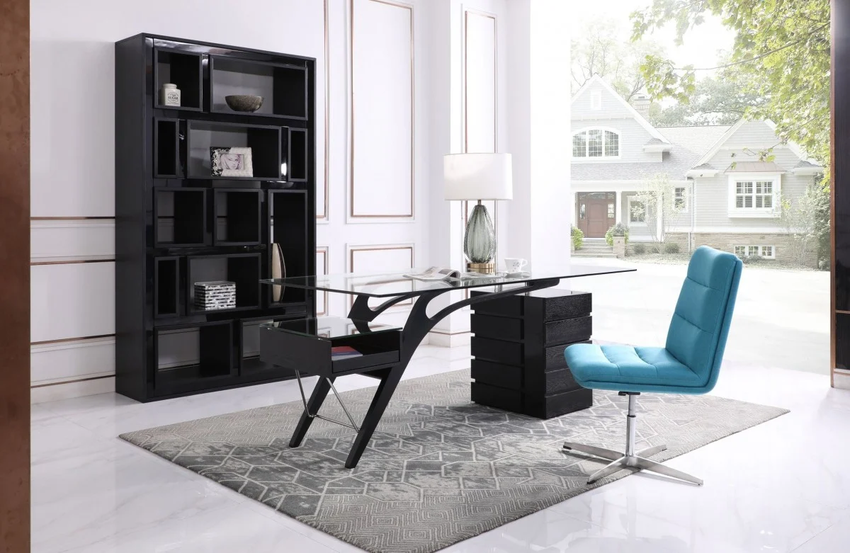 Modrest Suffolk - Contemporary Black Ash Desk - Image 3