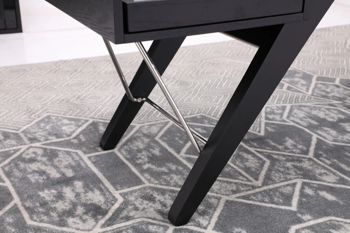 Modrest Suffolk - Contemporary Black Ash Desk - Image 4
