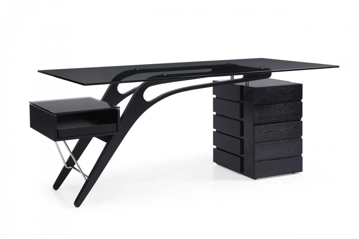 Modrest Suffolk - Contemporary Black Ash Desk - Image 8