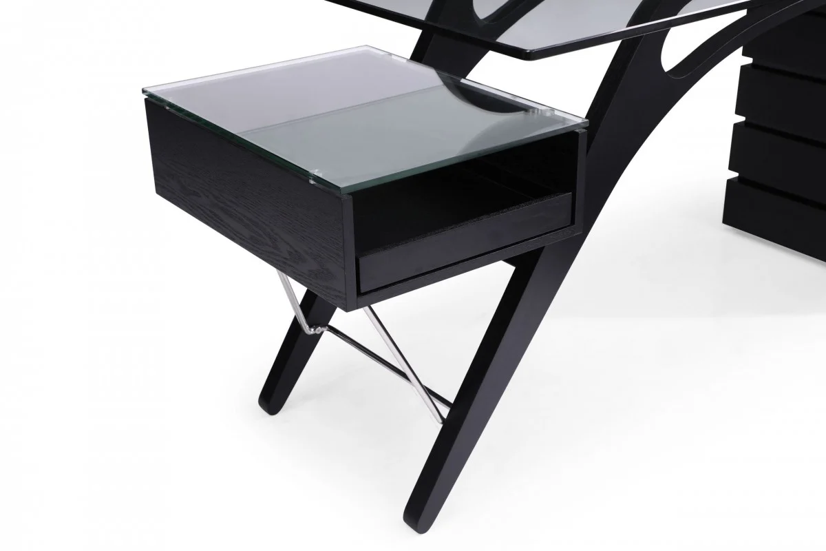 Modrest Suffolk - Contemporary Black Ash Desk - Image 9