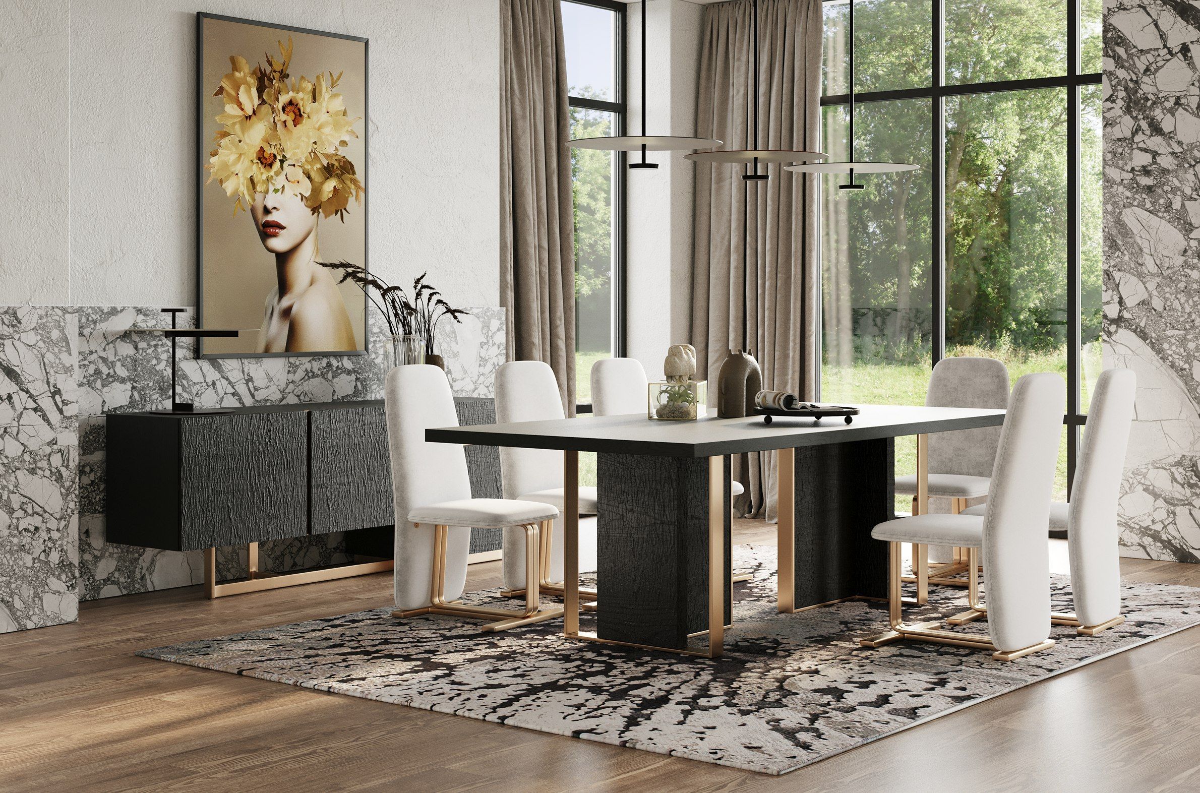 Modrest Tasha - Modern Black Ash Dining Table - Image 5