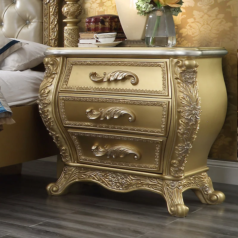 Homey Design HD-1801 Antique Gold King Bedroom Set - Image 5