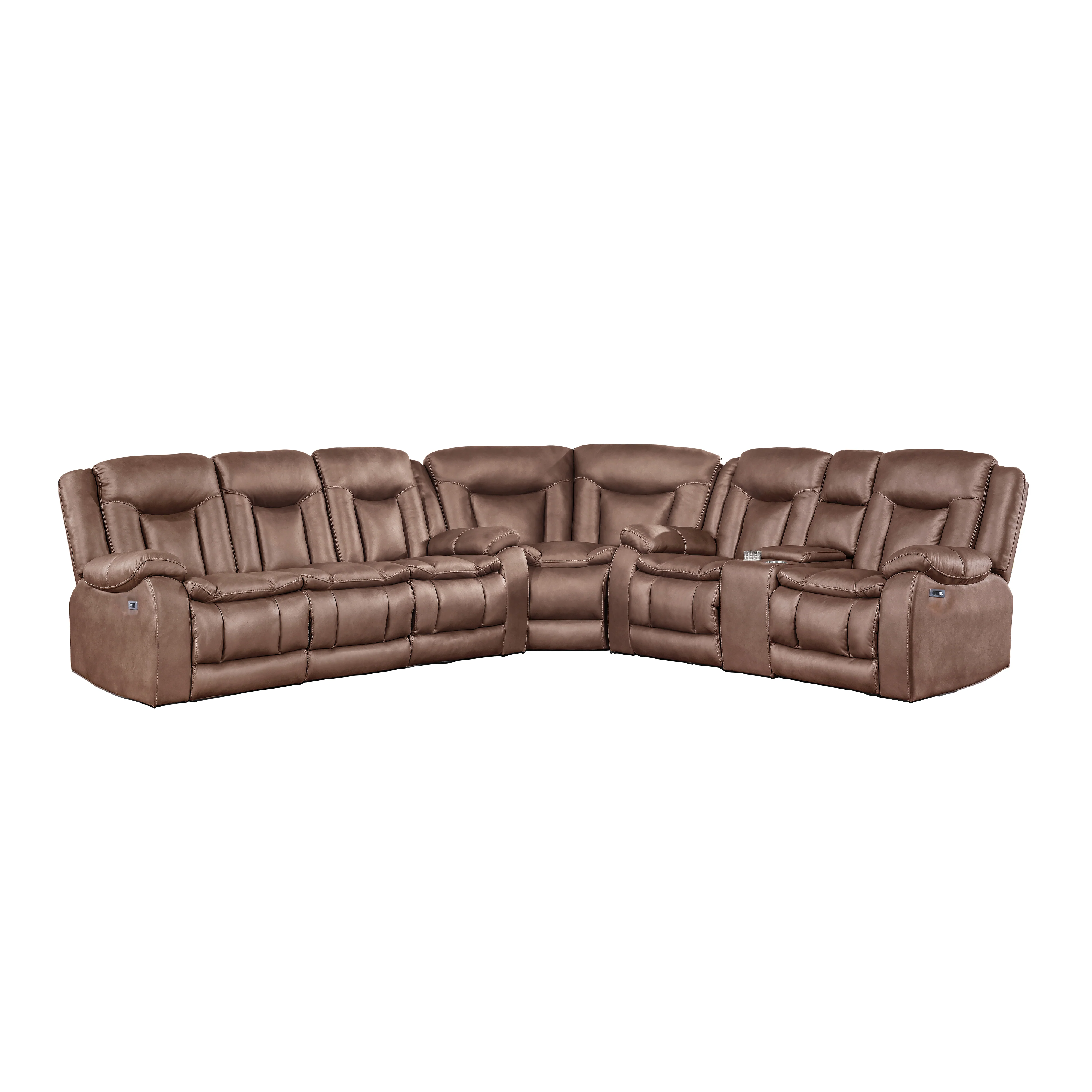 Morello 3 Pc Brown Power Sectional by New Classic - Image 3