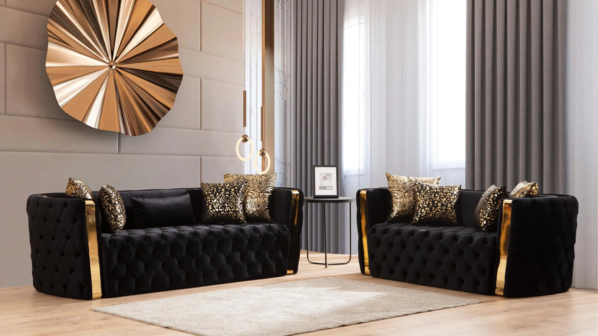 Naomi Velvet Sofa Collection - 2 Colors