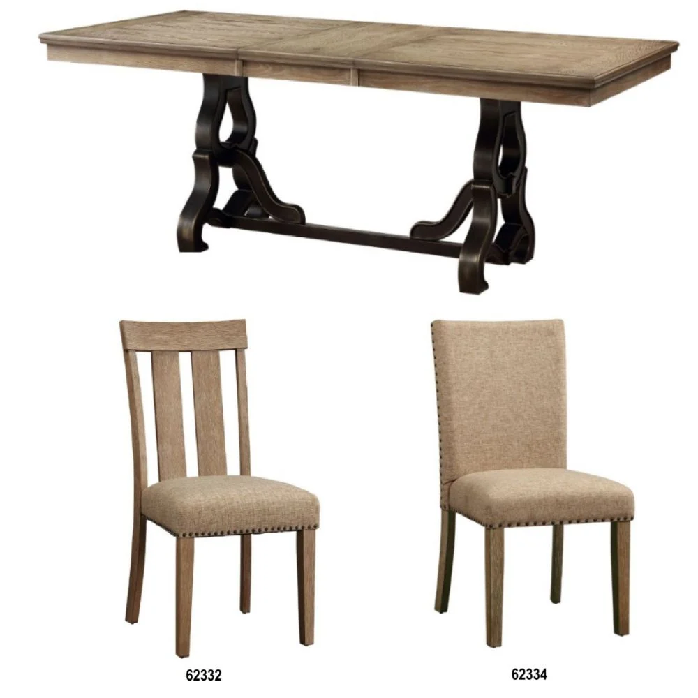 Nathaniel 62330 Dining Collection - Fabric & Maple Finish - Image 4