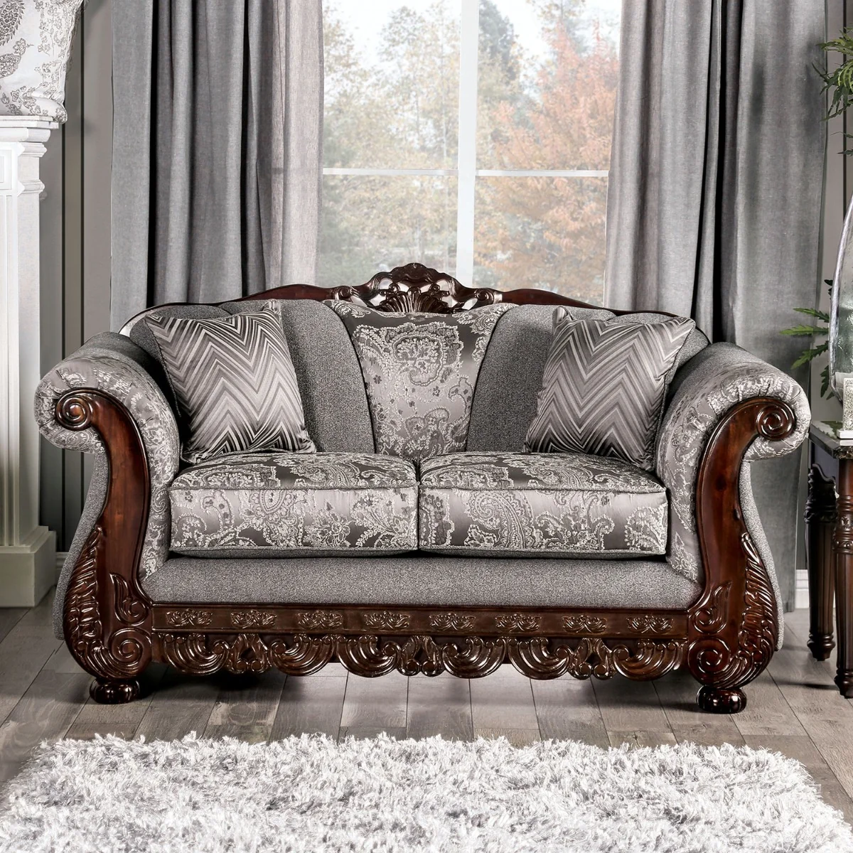 Newdale Sofa & Loveseat Chenille - Furniture of America - Image 4