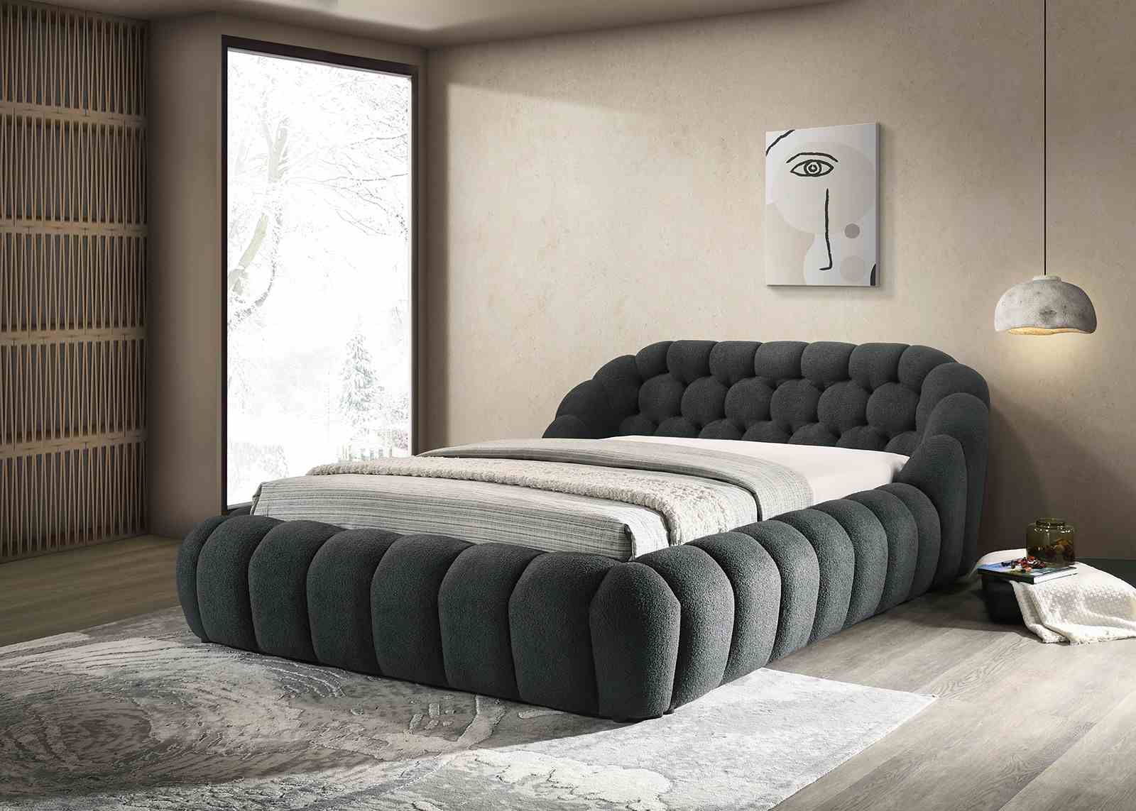 Newquay Upholstered Platform Bed - 3 Colors - Image 5