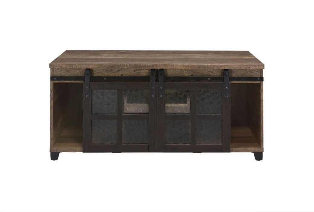 Nineel Rustic Sliding Barn Door Coffee Table - Image 5