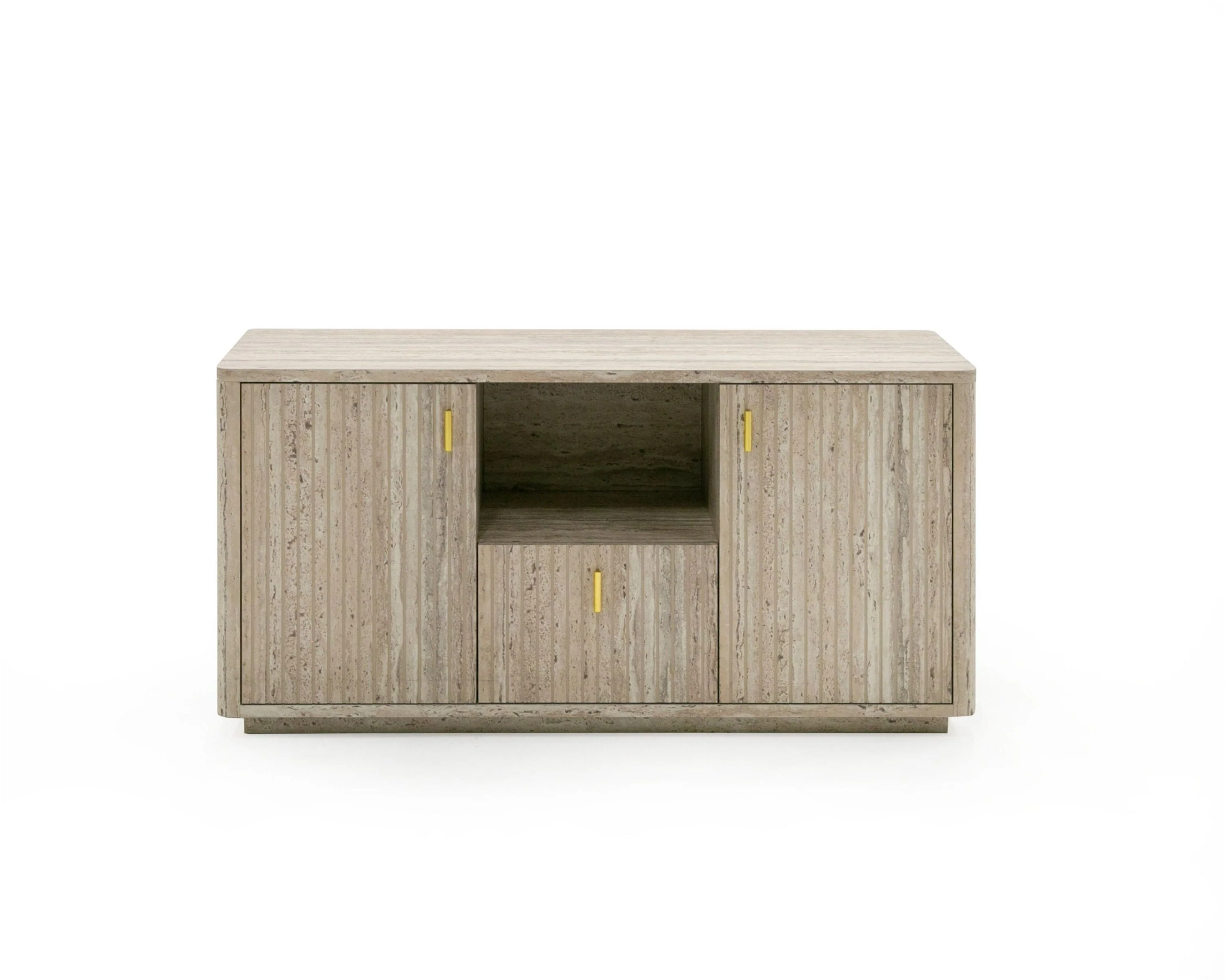 Nova Domus Roma - Modern Faux Travertine File Cabinet - Image 2