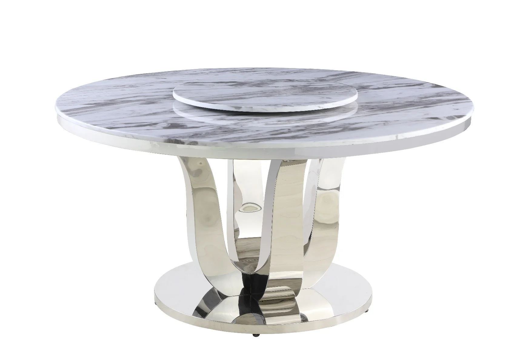 Olympus 5 Pc Round Marble Dining Collection w/Lazy Susan - Image 4