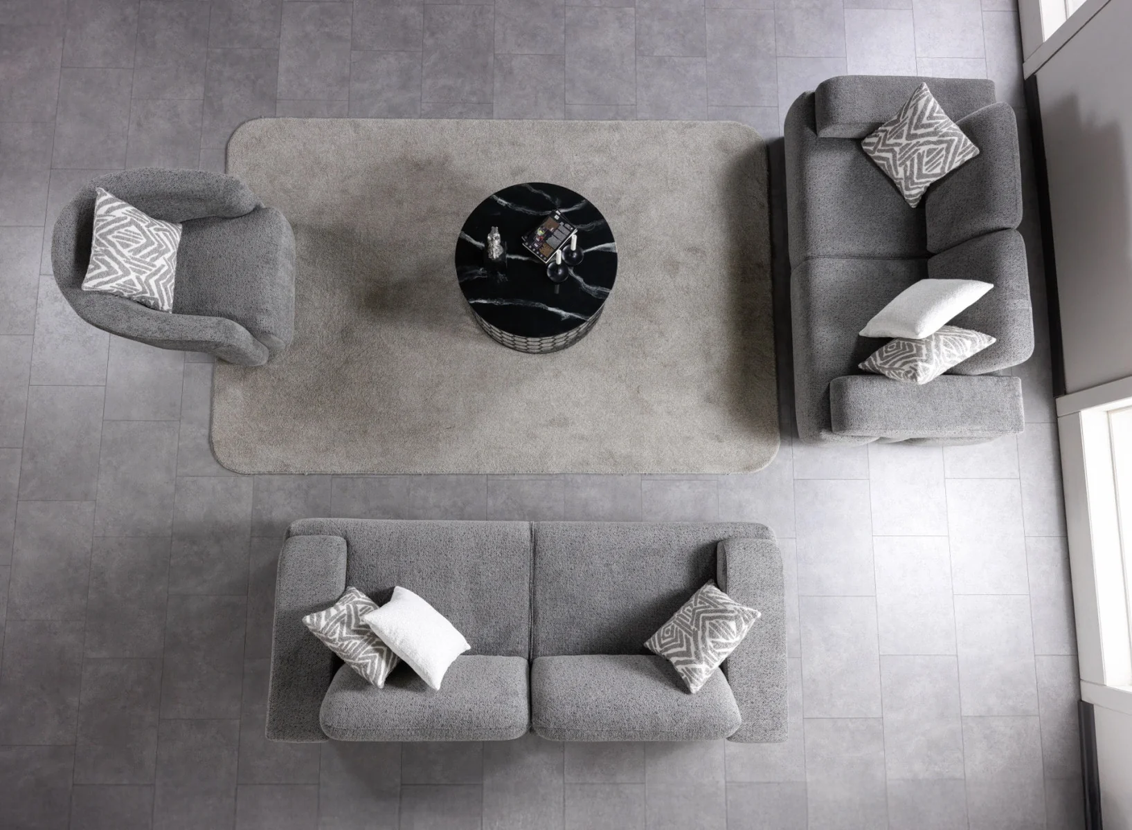 Pablo Gray Boucle 2 Pc Sofa Set - Image 4