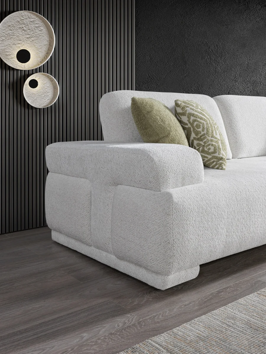 Pablo White Boucle 2 Pc Sofa Set - Image 9
