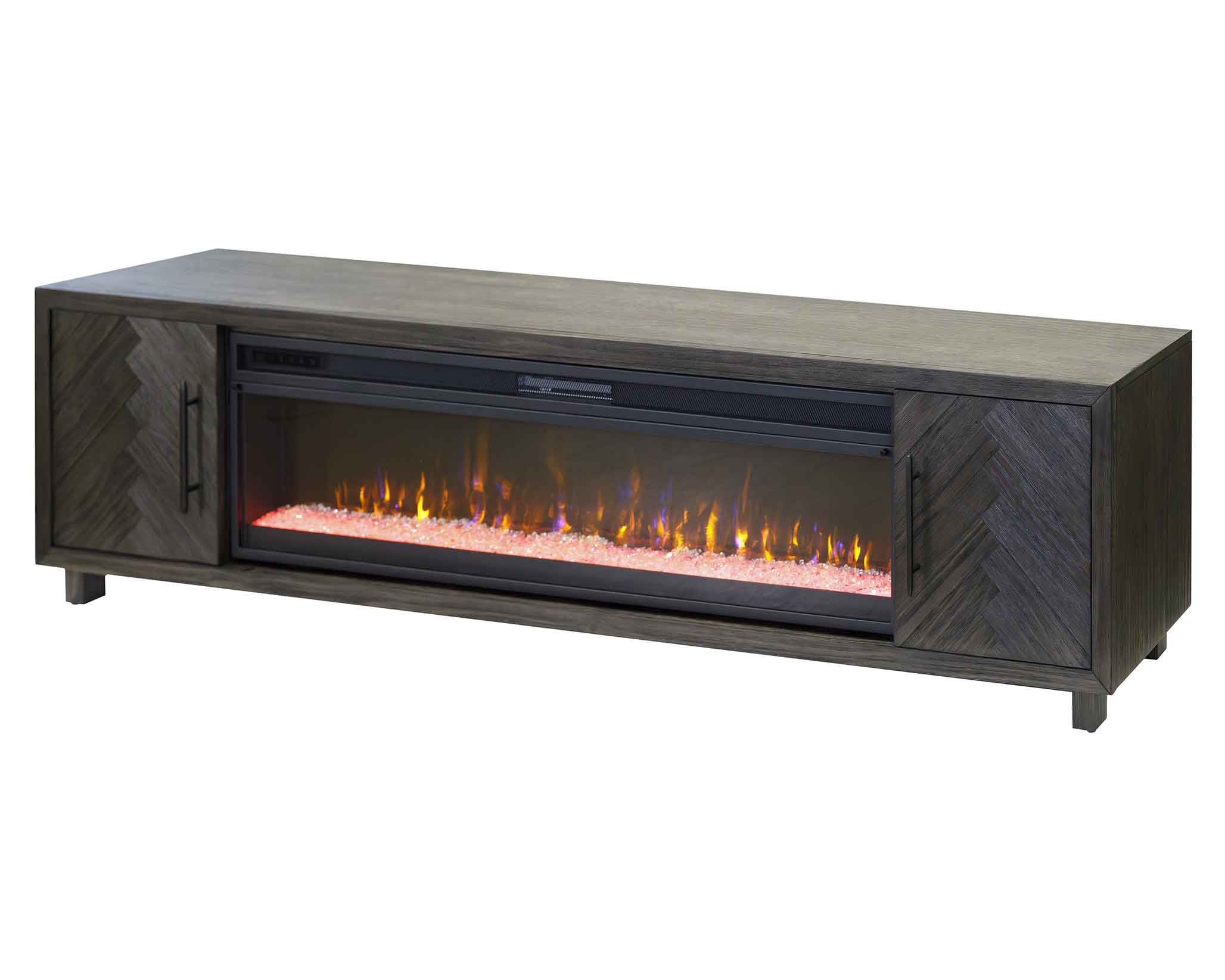 Palisades 96" Gray TV Console w/Fireplace - Image 2